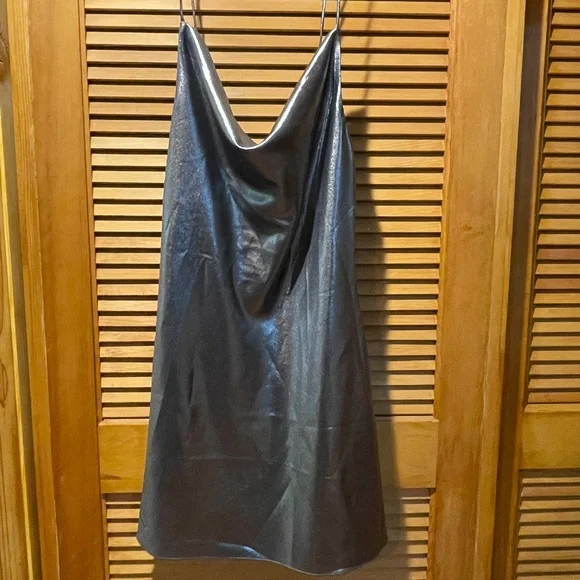 Sidney Metallic Stretch Satin Mini Dress - Picture 4 of 9